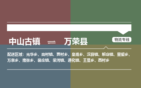 中山古镇到万荣县物流专线-中山古镇至万荣县货运物流运输